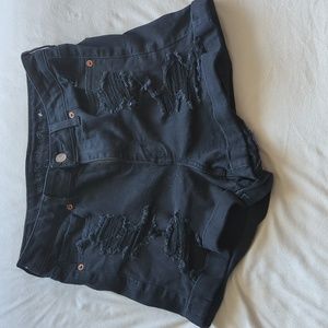 American eagle black distressed mom shorts size 8
